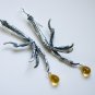 Sterling Silver Bird Talon Claw Earrings with Golden Citrine Briolettes