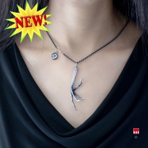 Sterling Silver Bird Talon Claw Necklace W/ 18" 36" Solid Silver Chain