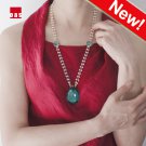 Vermeil Artigiano . Fine Aqua-Quartz Necklace . OAS . NY