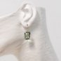 Solid 14k / 18k Large Sage Green Prasiolite Quartz Emerald-Cut Designer Earrings