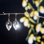 Solid 14k l Modern Clear Quartz l, Chubby Pointy Drop , Designer Earrings