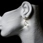 Solid 14k l Modern Clear Quartz l, Chubby Pointy Drop , Designer Earrings