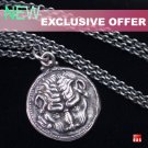 Sterling Silver Roman Tetradrachm of Rhegium Lion Pendant Necklace Jewelry Charm