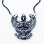 Sterling Silver Garuda Jewelry Necklace with 18" Aged Sterling Silver Chain