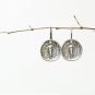 Solid Silver Byzantine Angel coin Drop Earrings, Athena on Reverse