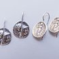 Solid Silver Byzantine Angel coin Drop Earrings, Athena on Reverse
