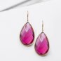 Neon-Pink Tourmaline Quartz Fine Vermeil Earrings. Handmade Artisan Jewelry NYC