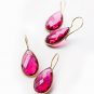 Neon-Pink Tourmaline Quartz Fine Vermeil Earrings. Handmade Artisan Jewelry NYC