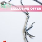 Sterling Silver Antique Gothic Jewelry Bird Talon Claw Charm Pendant Necklace