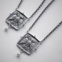 Silver Greek Classical Square Athena's Owl Tetradrachm Pendant W/Chain - no.8