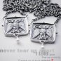 Silver Greek Classical Square Athena's Owl Tetradrachm Pendant W/Chain - no.8