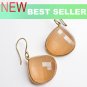 Peachy chalcedony Faceted Doublets Vermeil Earrings . oas