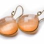 Peachy chalcedony Faceted Doublets Vermeil Earrings . oas