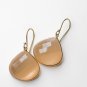 Peachy chalcedony Faceted Doublets Vermeil Earrings . oas