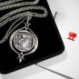 Silver Owl Coin Pendant Necklace..It spins! Onesilversmith Art Studio .