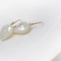 Solid 14k Mother of Pearl Chubby Pointy Drop Earrings