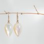 Solid 14k Mother of Pearl Chubby Pointy Drop Earrings