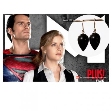 New 14k Yellow Gold W/ Lever Back Onyx Earrings As In Man Of Steel FREE Box Set