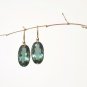 " NEW " Solid Gold 18k Sage Prasiolite Quartz Earrings W/ "FREE" Gift Package