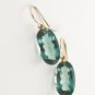 " NEW " Solid Gold 18k Sage Prasiolite Quartz Earrings W/ "FREE" Gift Package