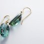 " NEW " Solid Gold 18k Sage Prasiolite Quartz Earrings W/ "FREE" Gift Package