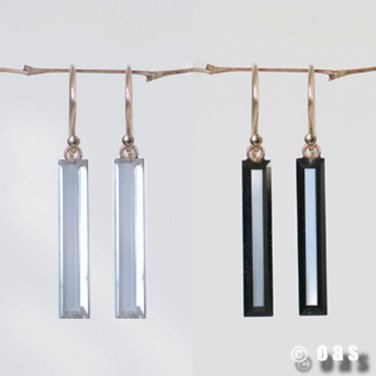 "NEW" 14k Solid Gold Onyx or Crystal Drop Earrings With " FREE" Gift Package