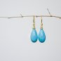 " NEW" Solid 18k Gold Sleeping Beauty Turquoise Earrings