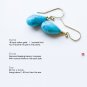 " NEW" Solid 18k Gold Sleeping Beauty Turquoise Earrings