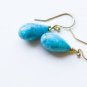 " NEW" Solid 18k Gold Sleeping Beauty Turquoise Earrings