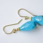 " NEW" Solid 18k Gold Sleeping Beauty Turquoise Earrings