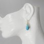 " NEW" Solid 18k Gold Sleeping Beauty Turquoise Earrings