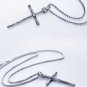 " New " Solid Silver Cross Pendant Necklace & 18 " Chain & " FREE" Gift Package