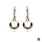 Solid 14k."baby chickpea" Cute Ice Quartz Drop Earrings