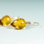 Solid 14k / 18k Golden Honey Citrine " Pointy Drop " Designer Earrings