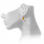 Solid 14k / 18k Golden Honey Citrine " Pointy Drop " Designer Earrings