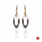Solid 14k."Baby Icicle" Clear Quartz Drop Earrings. New