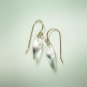 Solid 14k."Baby Icicle" Clear Quartz Drop Earrings. New