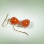 Solid 14k /  Clementine Carnelian " Baby Chickpea " Drop Earrings