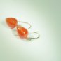 Solid 14k /  Clementine Carnelian " Baby Chickpea " Drop Earrings