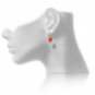 Solid 14k /  Clementine Carnelian " Baby Chickpea " Drop Earrings