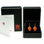 Solid 14k /  Clementine Carnelian " Baby Chickpea " Drop Earrings