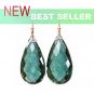 Solid 14k. Premium Giant Green Heliodor Earrings
