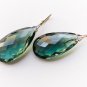 Solid 14k. Premium Giant Green Heliodor Earrings