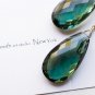 Solid 14k. Premium Giant Green Heliodor Earrings