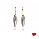 14K mother of pearl POINTY DROP DESIGNER EARRINGS NYC