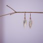 14K mother of pearl POINTY DROP DESIGNER EARRINGS NYC