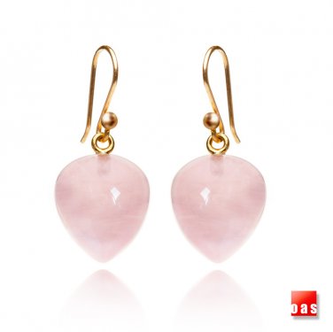 Solid 14k &Acirc;&nbsp;" baby chickpea " &Acirc;&nbsp;Icy Rose Quartz&Acirc;&nbsp;Earrings&Acirc;&nbsp;