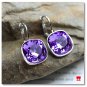 " NEW " Amethyst Quartz Lever Back Earrings With " FREE " Gift Package