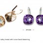 " NEW " Amethyst Quartz Lever Back Earrings With " FREE " Gift Package