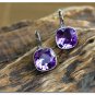 " NEW " Amethyst Quartz Lever Back Earrings With " FREE " Gift Package